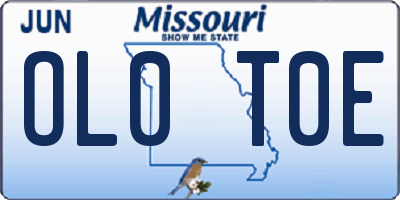 MO license plate OL0T0E