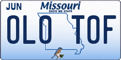 MO license plate OL0T0F