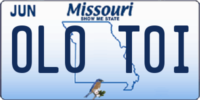 MO license plate OL0T0I