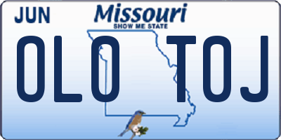 MO license plate OL0T0J