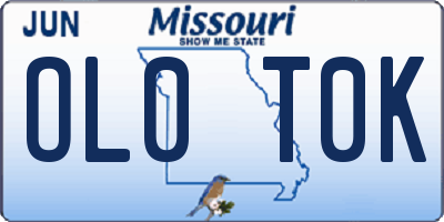 MO license plate OL0T0K