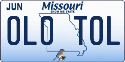 MO license plate OL0T0L