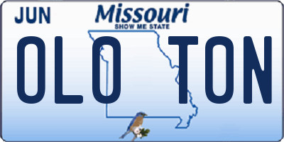 MO license plate OL0T0N