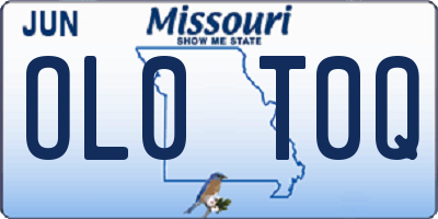 MO license plate OL0T0Q