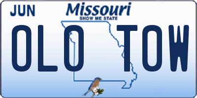 MO license plate OL0T0W