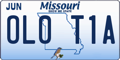 MO license plate OL0T1A