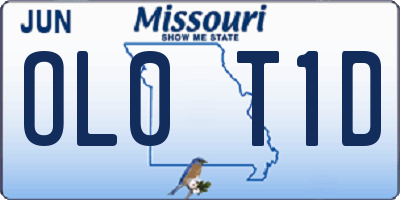 MO license plate OL0T1D