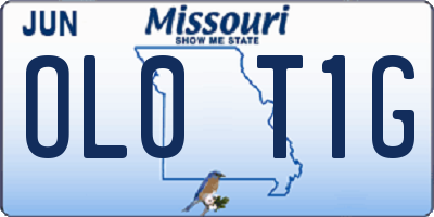 MO license plate OL0T1G