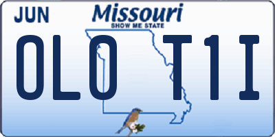 MO license plate OL0T1I