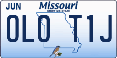 MO license plate OL0T1J
