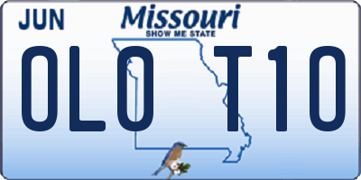 MO license plate OL0T1O