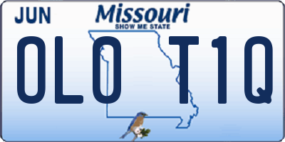 MO license plate OL0T1Q