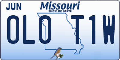 MO license plate OL0T1W