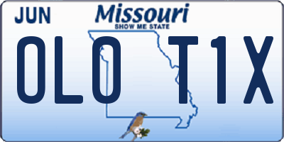 MO license plate OL0T1X
