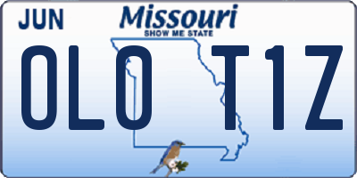 MO license plate OL0T1Z