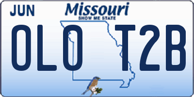 MO license plate OL0T2B