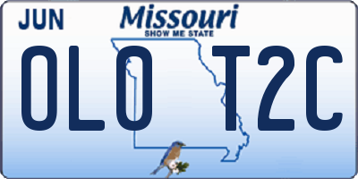MO license plate OL0T2C