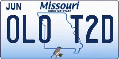 MO license plate OL0T2D
