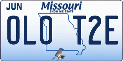 MO license plate OL0T2E