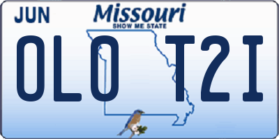 MO license plate OL0T2I