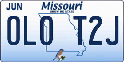 MO license plate OL0T2J
