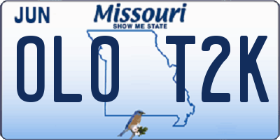 MO license plate OL0T2K