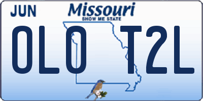 MO license plate OL0T2L