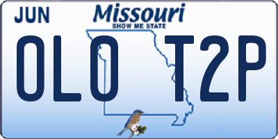 MO license plate OL0T2P