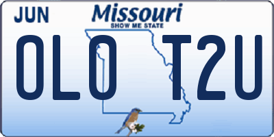 MO license plate OL0T2U