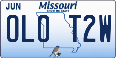 MO license plate OL0T2W