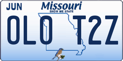 MO license plate OL0T2Z