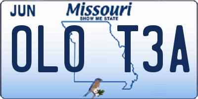 MO license plate OL0T3A