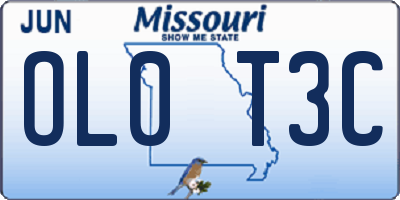 MO license plate OL0T3C