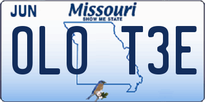 MO license plate OL0T3E
