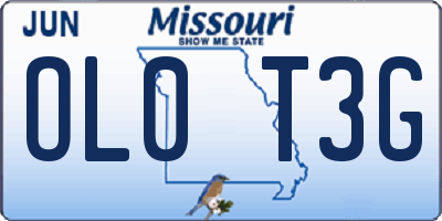 MO license plate OL0T3G
