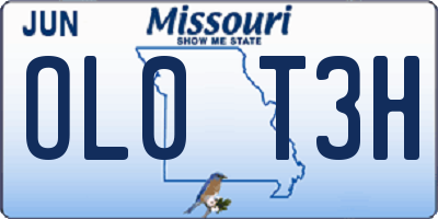 MO license plate OL0T3H