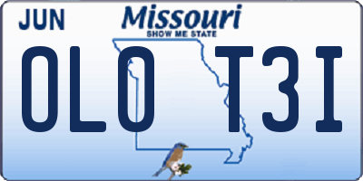 MO license plate OL0T3I
