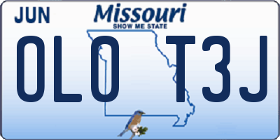 MO license plate OL0T3J