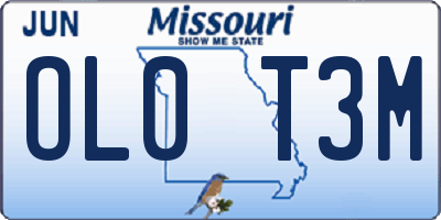 MO license plate OL0T3M