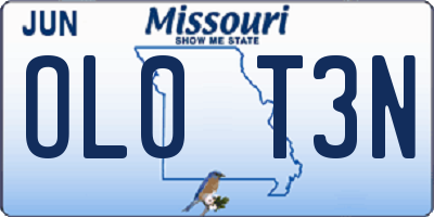 MO license plate OL0T3N