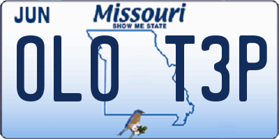 MO license plate OL0T3P