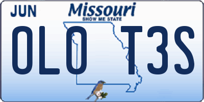 MO license plate OL0T3S