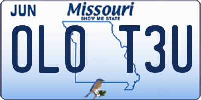 MO license plate OL0T3U