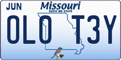 MO license plate OL0T3Y