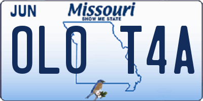 MO license plate OL0T4A