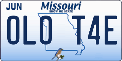 MO license plate OL0T4E