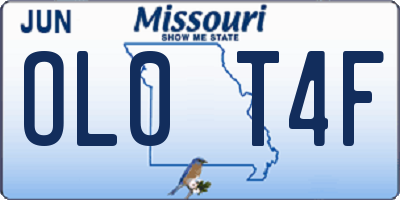 MO license plate OL0T4F