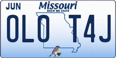 MO license plate OL0T4J