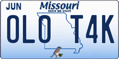 MO license plate OL0T4K