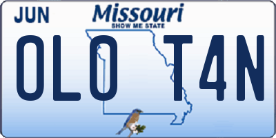 MO license plate OL0T4N